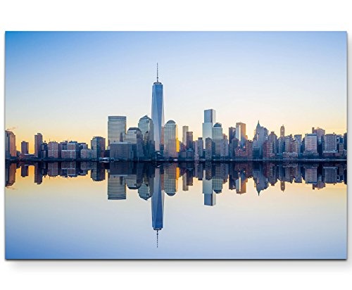 Paul Sinus Art Leinwandbilder | Bilder Leinwand 120x80cm New Yorker Skyline Abend