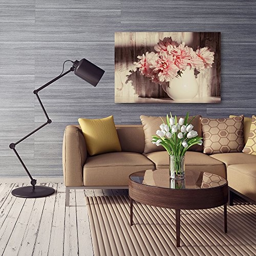 Feeby. Wandbild - 1 Teilig - 60x80 cm, Leinwand Bild Leinwandbilder Bilder Wandbilder Kunstdruck, BLUMEN, NATUR, ROSA