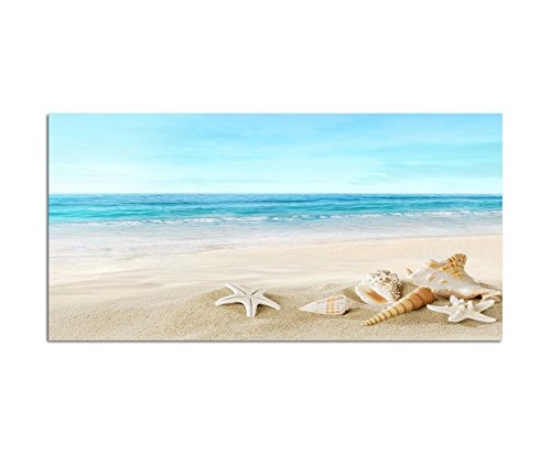 120x80cm - Fotodruck auf Leinwand und Rahmen Strand Meer...