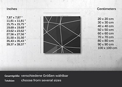 kunst-discounter Sand Steine Wandbild A06152 Canvas Leinwandbild quadratisch auf Keilrahmen Größe 60 x 60 cm