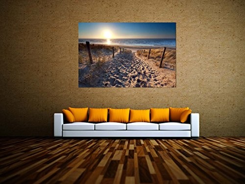 kunst-discounter Bild Leinwandbilder Canvas Nordsee Sand Strand Designbild A05400 150 x 100 cm