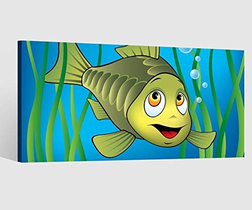 Leinwandbild Kinderzimmer Fische Fisch Regenwurm Kat2 Wasser Leinwand Bild Wandbild Kunstdruck vom Hersteller 9AB2126, Leinwand Größe 1:40x20cm
