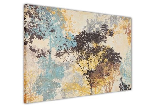 Abstrakt Leinwandbild, Kunstdruck Wald Bäume Foto...