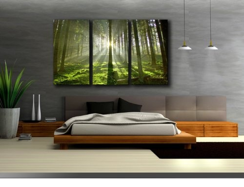 Visario Leinwandbilder 1130 Bild auf Leinwand Bäume, 160 x 90 cm, 3 Teile