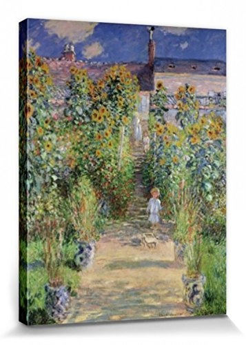 1art1 56754 Claude Monet - Der Garten des Künstlers In Vétheuil, 1881 Leinwandbild Auf Keilrahmen 80 x 60 cm