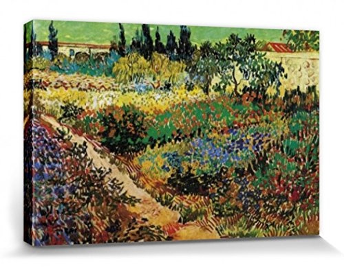 1art1 57145 Vincent Van Gogh - Blühender Garten Mit Pfad, 1888 Poster Leinwandbild Auf Keilrahmen 120 x 80 cm