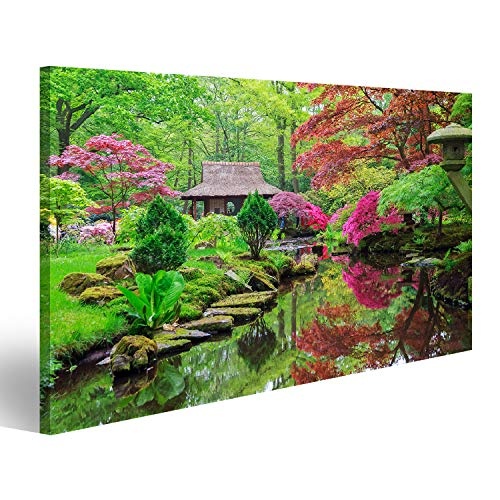 Bild Bilder auf Leinwand Schöner japanischer Garten im Parkland Clingendael in Wassenaar, die Niederlande Wandbild, Poster, Leinwandbild NVM