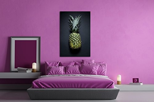 deyoli Dark leckere Ananas Format: 60x40 als Leinwandbild, Motiv fertig gerahmt auf Echtholzrahmen, Hochwertiger Digitaldruck mit Rahmen, Kein Poster oder Plakat