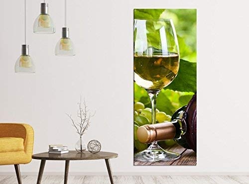 Leinwandbilder 1Tlg 40x100cm Wein Glas Weißwein...