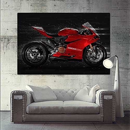 CanvasArts Ducati 1199 Panigale - Leinwand Bild auf Keilrahmen Wandbild Motorrad 04.3201 (80 x 60 cm, einteilig)