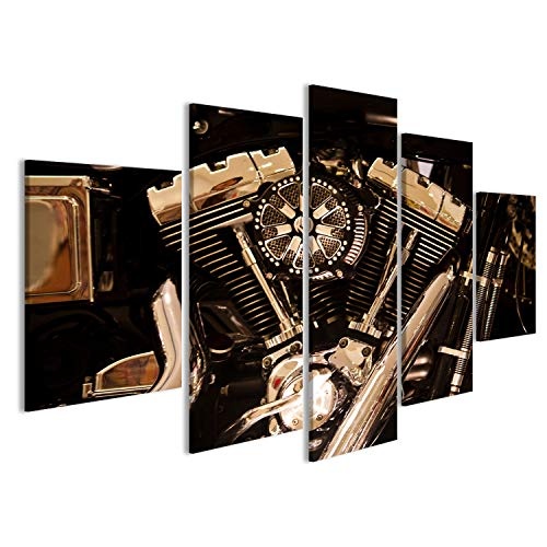 islandburner Bild Bilder auf Leinwand Motorrad-Motor Harley V2 Wandbild Leinwandbild Poster CZN