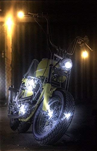 Samarkand-Lights LED-Bild mit Beleuchtung LED- Bilder Leinwandbild 65 x 45 cm Leuchtbild Motorrad Wandbild