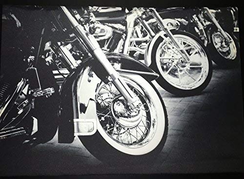 Samarkand-Lights LED-Bild mit Beleuchtung LED- Bilder Leinwandbild 65 x 45 cm Leuchtbild Motorrad MOTORRÄDER Wandbild