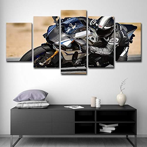 ChuangYing Wohn-Schlafzimmer Wand Hintergrunddekoration hängenden Bild 5 Stück Supercool Motorrad-Rennsport Poster Wandaufkleber