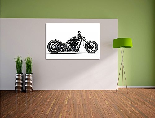 Pixxprint Wunderschönes Kult Motorrad 120x80cm Leinwandbild Wandbild Kunstdruck