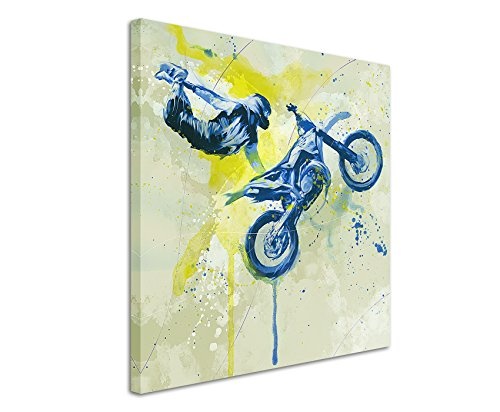 Motorrad Xgames 60x60cm SPORTBILDER Paul Sinus Art Splash Art Wandbild Aquarell Art