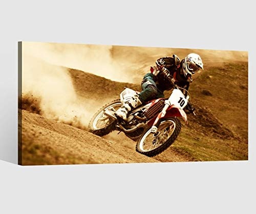 Leinwandbilder Motocross Motorrad Rennen Kat13 Cross Kat8 Sport Leinwand Bild Leinwandbild Wandbild Holz 9BD372, Leinwand Größe 1:80x40cm