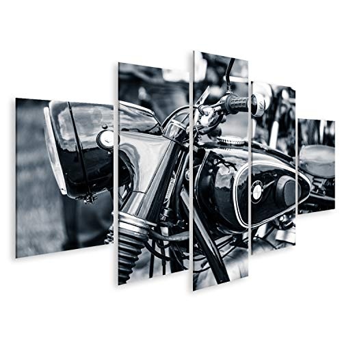 Bild Bilder auf Leinwand PAAREN IN GLIEN, Deutschland - 23. Mai 2015: Detail des Motorrads BMW R51 / 3, 1955. Stilisierung. Tonung. Die Oldtimershow im MAFZ. Wandbild, Poster, Leinwandbild Q