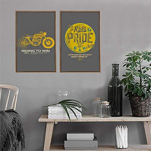 Wsxwga Klassische Goldene Motorrad Wand Poster Für...