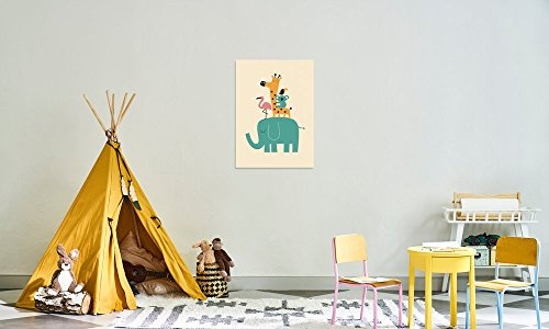 JUNIQE® Leinwandbild 60x90cm Kinderzimmer & Kunst für Kinder - Design "Moving On" (Format: Hoch) - Leinwand, Bilder auf Leinwand & Leinwanddrucke von unabhängigen Künstlern - Kinderbilder & Kunst fürs Babyzimmer - entworfen von Andy Westface