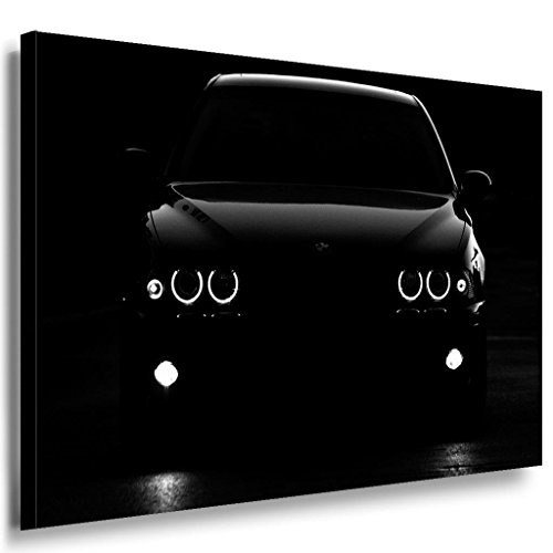 BMW Nacht Leinwandbild / LaraArt Bilder / Leinwand Bild + Mehrfarbig + Kunstdruck XXL a19-6 Wandbild 120 x 80 cm