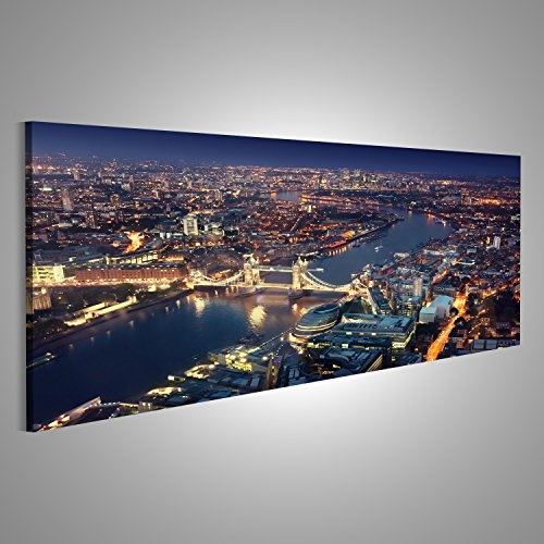islandburner Bild Bilder auf Leinwand London bei Nacht mit städtischen und Tower Bridge Wandbild, Poster, Leinwandbild LMK