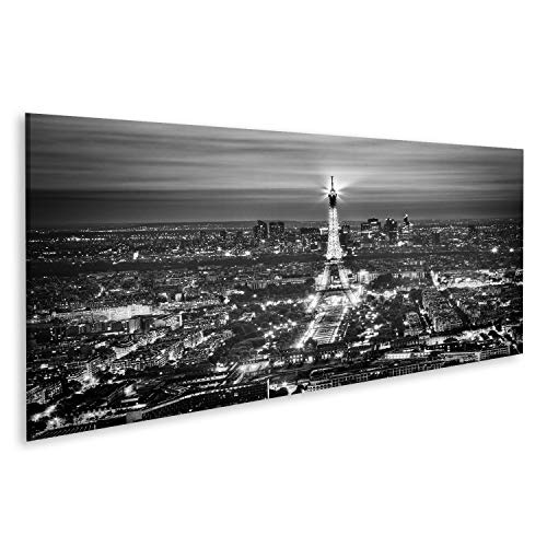 Bild Bilder auf Leinwand Paris - 5. Juni: Eiffelturm-Licht Performance Show bei Nacht am 5. Juni 2013. Der Eiffelturm ist das meistbesuchte Denkmal Frankreichs. Schwarz-Weiß-Stil Wandbild, P