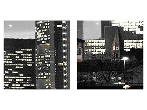Bilder Frankfurt am Main Stadt Wandbild 200 x 100 cm Vlies - Leinwand Bild XXL Format Wandbilder Wohnzimmer Wohnung Deko Kunstdrucke Grau 5 Teilig - MADE IN GERMANY - Fertig zum Aufhängen 600851b