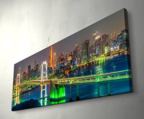 Skyline Tokyo mit Tokyo Tower - Panoramabild auf Leinwand in 150x50cm