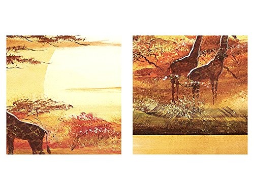 Bilder Afrika Giraffe Wandbild Vlies - Leinwand Bild XXL Format Wandbilder Wohnzimmer Wohnung Deko Kunstdrucke Orang 1 Teilig - MADE IN GERMANY - Fertig zum Aufhängen 000112a