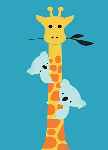 JUNIQE® Leinwandbild 40x60cm Giraffen Koalas - Design „Ill Be Your Tree“ (Format: Hoch) - Leinwand, Bilder auf Leinwand & Leinwanddrucke von unabhängigen Künstlern - Kunst mit Giraffen - entworfen von Jay Fleck