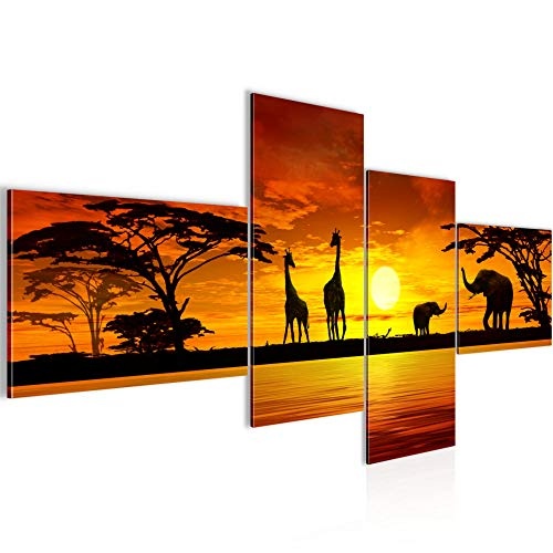 Bilder Afrika Sonnenuntergang Wandbild 150 x 60 cm Vlies...
