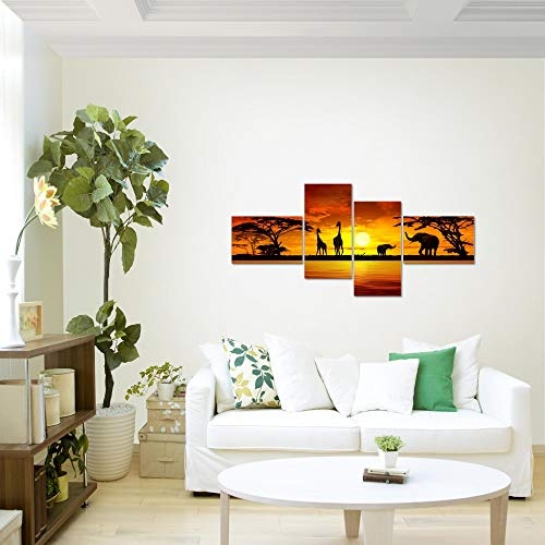 Bilder Afrika Sonnenuntergang Wandbild 150 x 60 cm Vlies...