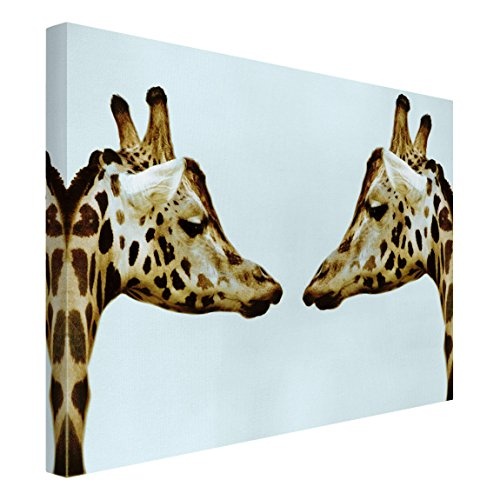 Bilderwelten Leinwandbild - Giraffes in Love - Quer 3:4, 90cm x 120cm