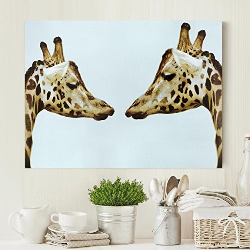 Bilderwelten Leinwandbild - Giraffes in Love - Quer 3:4, 90cm x 120cm