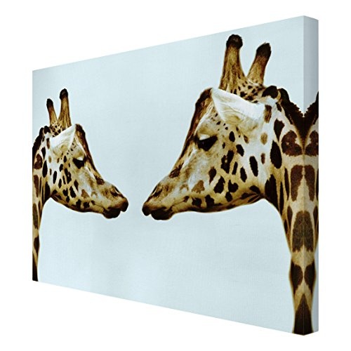 Bilderwelten Leinwandbild - Giraffes in Love - Quer 3:4, 90cm x 120cm