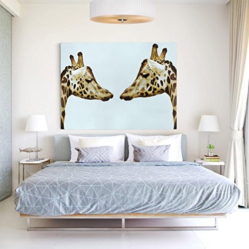 Bilderwelten Leinwandbild - Giraffes in Love - Quer 3:4, 90cm x 120cm