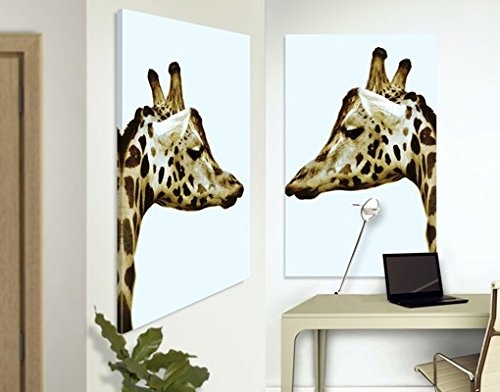 Bilderwelten Leinwandbild Giraffes In Love Duo Giraffen Küssen Familie Liebe Afrika, Größe:200cm x 160cm