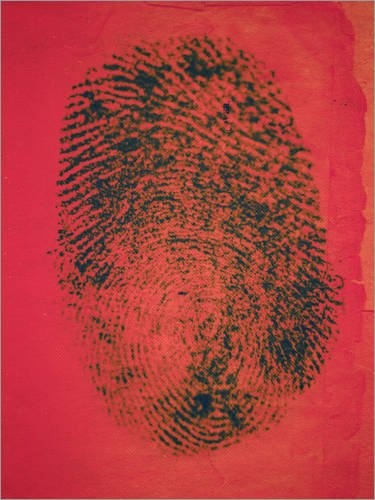 Posterlounge Leinwandbild 100 x 130 cm: Fingerabdruck von...