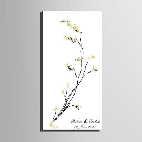 DIY (Reed Gras) personalisierbar Hochzeit Baum Gästebuch Alternative Wunschbaum Fingerabdruck Signature Leinwandbild Baum Hochzeit Geschenk Hochzeit Dekoration Hochzeit Namen (inklusive 12 Tinte Farben) 35cm*50cm/pc