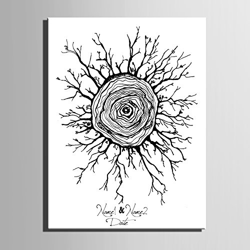 DIY (der Ring der Liebe/Freundschaft) personalisierbar Hochzeit Baum Gästebuch Alternative Wunschbaum Fingerabdruck Signature Leinwandbild Baum Hochzeit Geschenk Hochzeit Dekoration Hochzeit Namen (inklusive 12 Tinte Farben), 59cm*80cm/pc