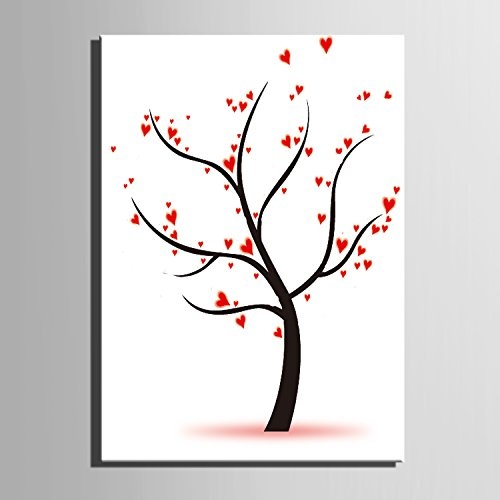 DIY (A Little Tree Full Of Hearts) personalisierbar Hochzeit Baum Gästebuch Alternative Wunschbaum Fingerabdruck Signature Leinwandbild Baum Hochzeit Geschenk Hochzeit Dekoration Hochzeit Namen (inklusive 12 Tinte Farben), 59cm*80cm/pc