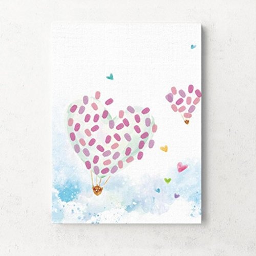 wfz17 DIY Fingerabdruck Gemälde Signature Gästebuch für Hochzeit Party Baby Dusche Einheitsgröße Heißluftballon