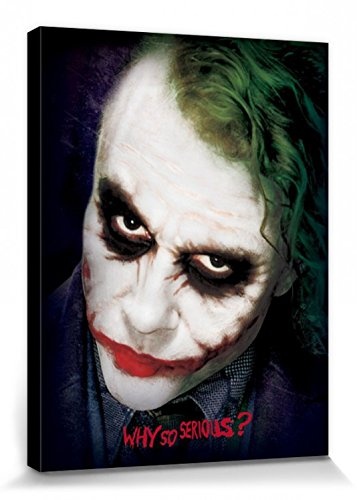1art1 Set: Batman, The Dark Knight, Joker, Why So Serious? Poster Leinwandbild Auf Keilrahmen (80x60 cm) + 1x Aktions-Home-Deko Artikel