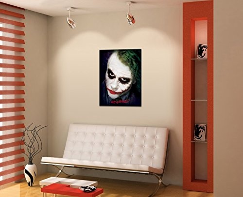 1art1 Set: Batman, The Dark Knight, Joker, Why So Serious? Poster Leinwandbild Auf Keilrahmen (80x60 cm) + 1x Aktions-Home-Deko Artikel