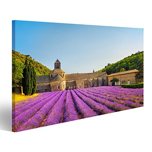 islandburner Bild Bilder auf Leinwand Lavendel in der Provence Kloster Poster, Leinwandbild, Wandbilder