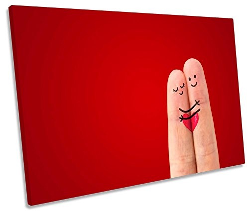 Canvas Geeks Leinwandbild, Motiv Finger Love, Valentinstag, 135cm Wide x 90cm high