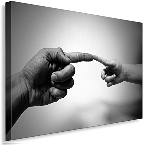 Finger Vater Kind Leinwandbild / LaraArt Bilder / Leinwand Bild + Mehrfarbig + Kunstdruck XXL ab39-7 Wandbild 150 x 100 cm