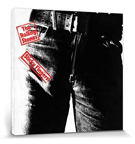 1art1 102958 Rolling Stones - Sticky Fingers Poster Leinwandbild Auf Keilrahmen 40 x 40 cm
