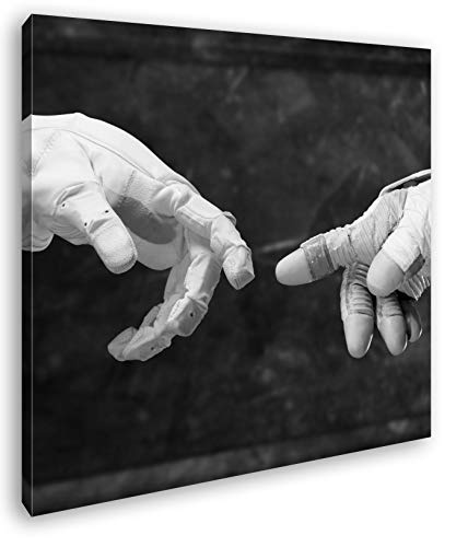 deyoli berührende Finger von Robonauten im Format: 70x70 Effekt: Schwarz&Weiß als Leinwandbild, Motiv auf Echtholzrahmen, Hochwertiger Digitaldruck mit Rahmen, Kein Poster oder Plakat